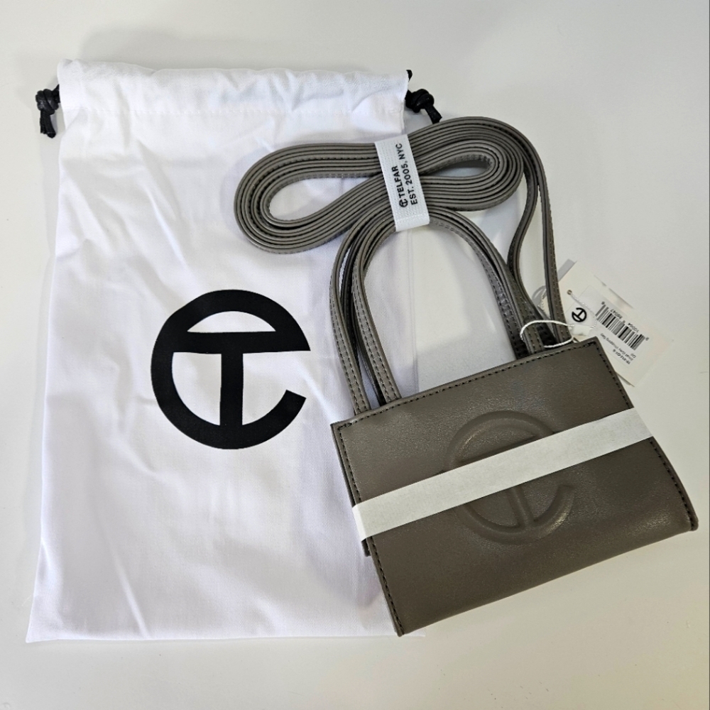 NEW TELFAR Unisex Small Shopping Bag Grey Incudes Dust Bag
